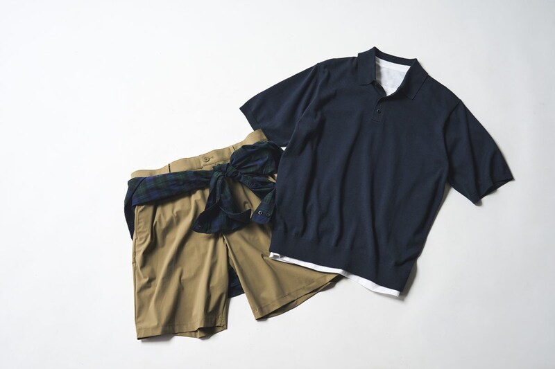 ショーツなどのカジュアルなアイテムと合わせても知的な印象に仕上がる