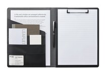 A4も名刺もすっきり収納！高級感あふれる「PU合成皮革クリップファイル」は幅広いビジネスシーンにマッチする傑作だ