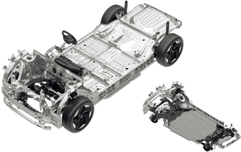 バッテリーEV専用に新しく開発された「ハーテクトe」を採用