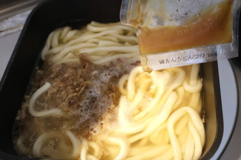 最後につゆを入れて完成