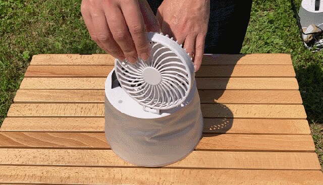 光と風で快適キャンプ！　ポータブル扇風機ランタン「Andon Wafuu」