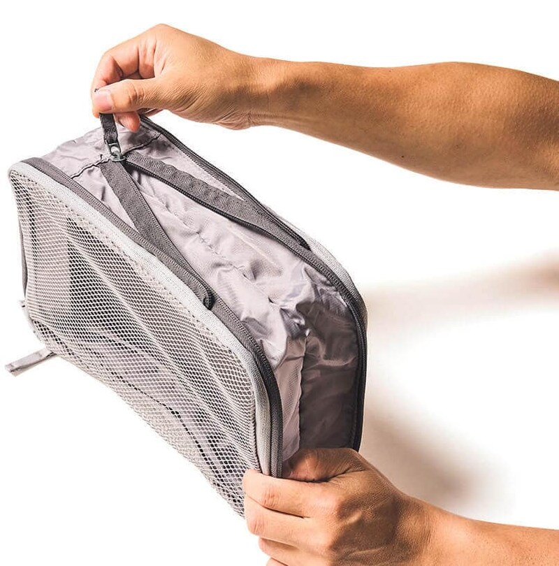 ポリエステル仕分けケース 圧縮タイプ　「ファスナー操作で簡単コンパクト化！」