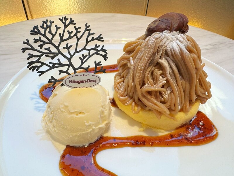 渋皮マロンのモンブランパンケーキ