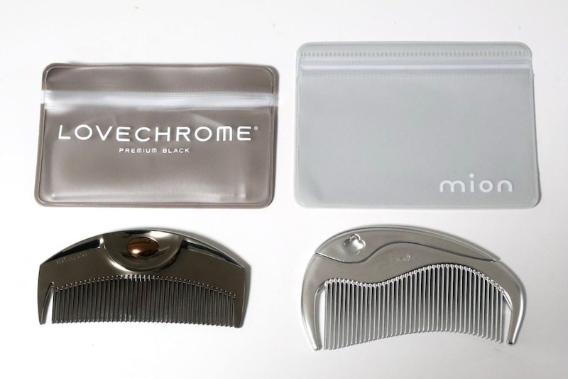 ドンキのヘアブラシシリーズ「mion」とラブクロム　「ツキ プレミアムブラック」を比較