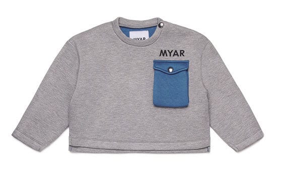 ポケット付きダブルレイヤークルーネックスウェット