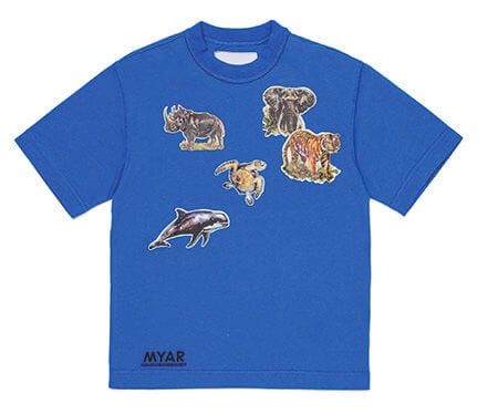 絶滅危惧動物グラフィックプリント半袖Tシャツ