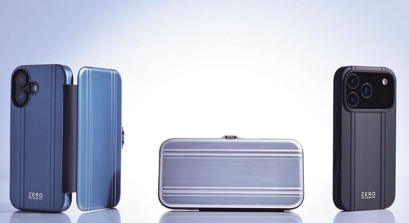 ゼロハリバートン
右）Hybrid Shockproof Case iPhone17、iPhone17Pro　￥7,150
左）Hybrid Shockproof Flip Case iPhone17、iPhone17Pro　￥9,900