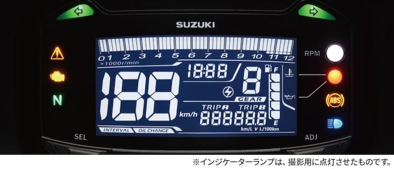 視認性に優れるフルLCDを用いたインストルメントパネルが採用したメーター