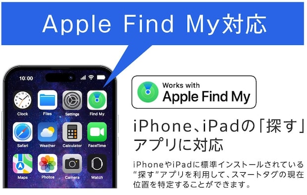 世界中のAppleデバイスで構成される“Apple Find My ネットワーク”を利用してスマートタグを追跡
