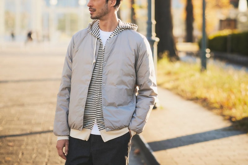 無印良品　紳士 軽量ダウンポケッタブル ノーカラージャケット