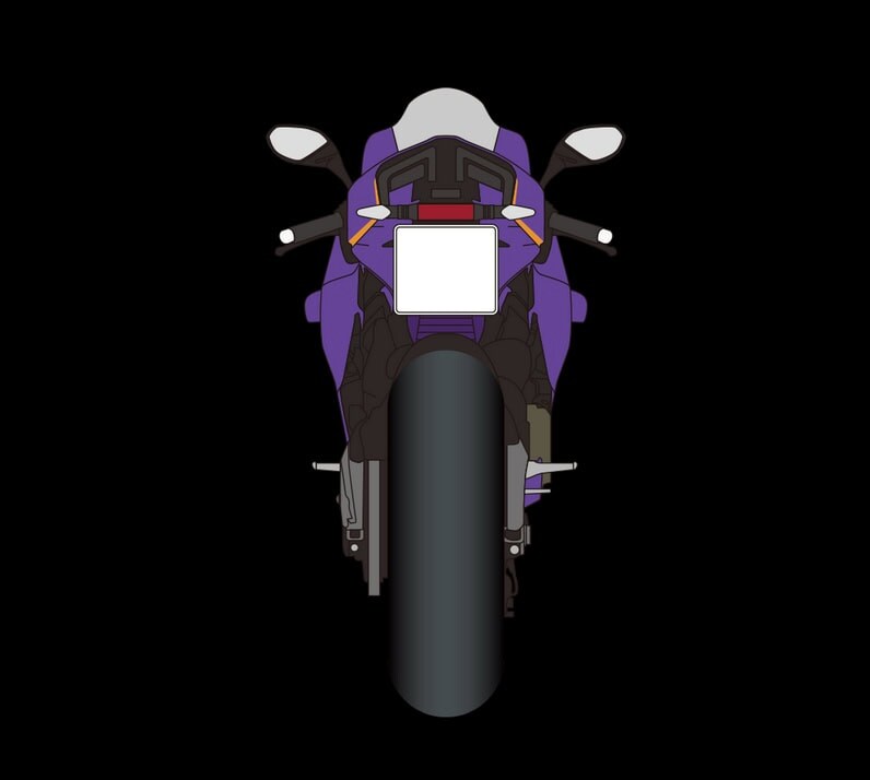 「エヴァRT初号機パニガーレV4」のリヤビュー