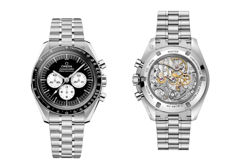 オメガ「スピードマスター ムーンウォッチ ブラック ホワイト 310.30.42.50.01.004」￥1,474,000／手巻／42㎜径／５気圧防水／パワーリザーブ約50時間