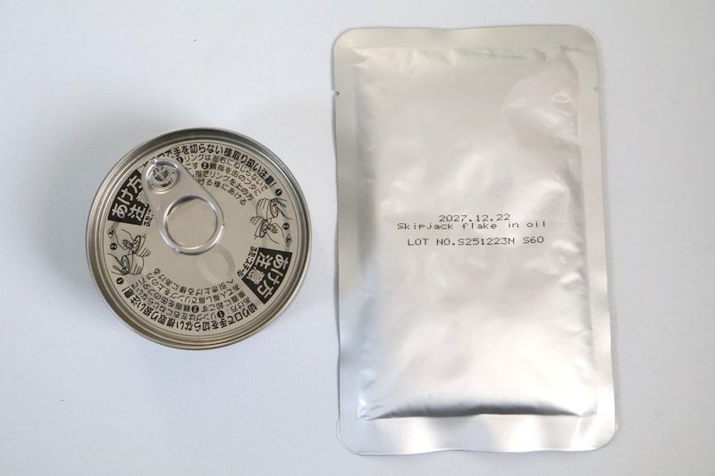 缶のツナとパウチのツナの内容量を検証