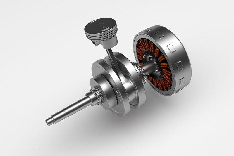 始動時はスターターモーターとして、また走行時はジェネレーターとして機能をする「Smart Motor Generator」