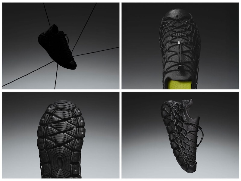 リサイクルP.E.Tを用いた脱着可能なニットアッパー、可動式のコード、クッション性の高いEVAソールユニットを採用