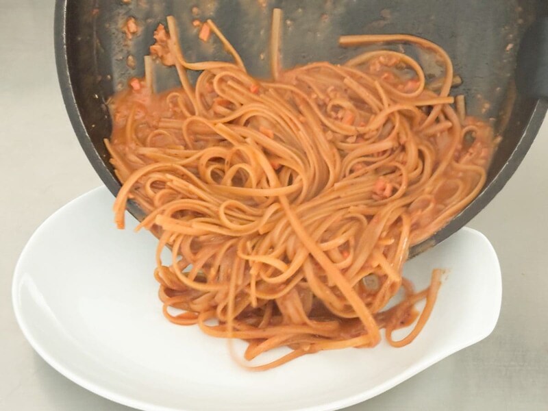 好みの硬さになったらできあがりということなので、アルデンテ好みの筆者は8分で終了