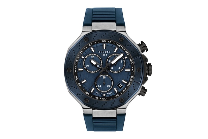 ティソ「ティソ T-レース クォーツクロノグラフ」￥89,100／クォーツ／45㎜径／10気圧防水