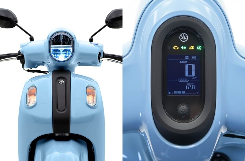 各部のディテールをオーバル（楕円）モチーフで統一し、一目で「Fazzio」と認識できる象徴的なアイコンとしている（ヘッドライト、メーター）