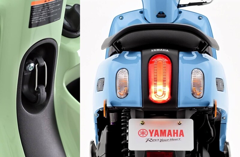 各部のディテールをオーバル（楕円）モチーフで統一し、一目で「Fazzio」と認識できる象徴的なアイコンとしている（テールランプ、カラビナ）