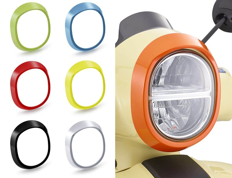 オプションのヘッドライトリングカバー（オプションのリングカバーのカラーは全て7色展開）