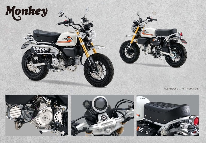 オリジナルのカスタマイズパーツを展開（画像はモンキー125イメージ）