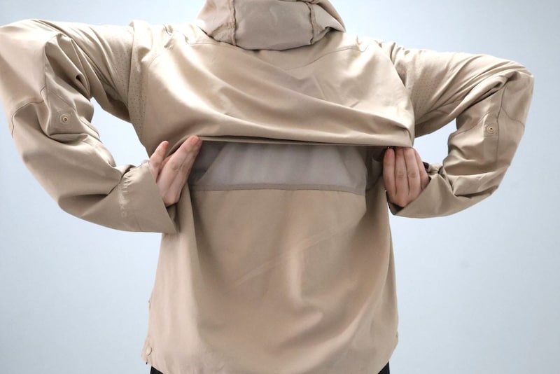 背中部分が通気性がよい