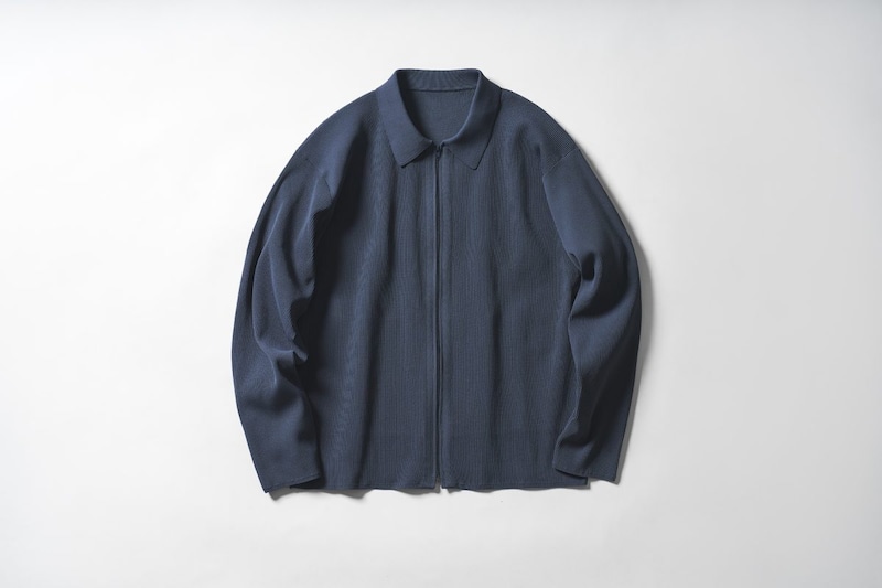 紳士　乾きやすい洗えるリブ編みニットブルゾン ￥5,990