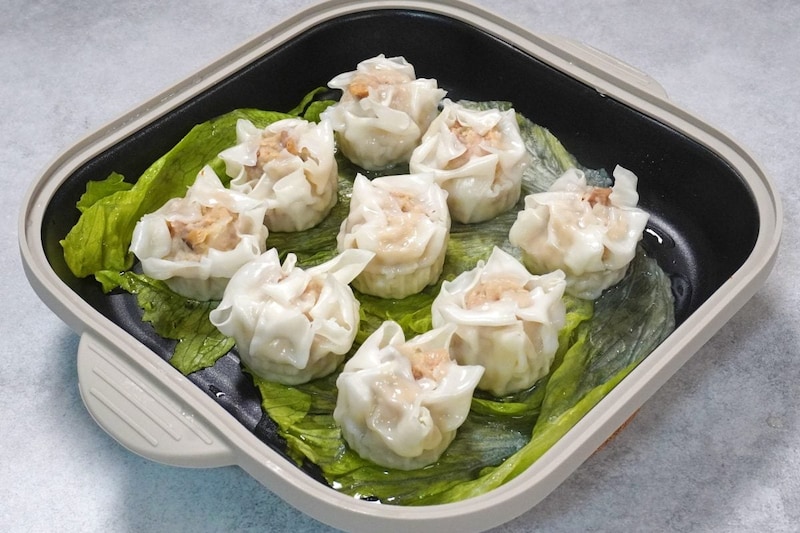 ニトリ「レンジで両面焼き目がつく レンジグリル」で蒸し料理。