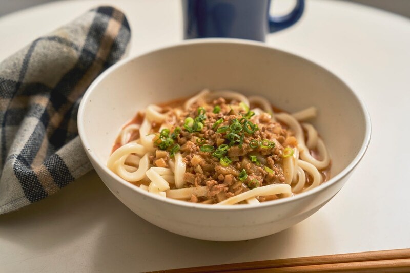 【アレンジ】うどんにかけて担々麺風！
