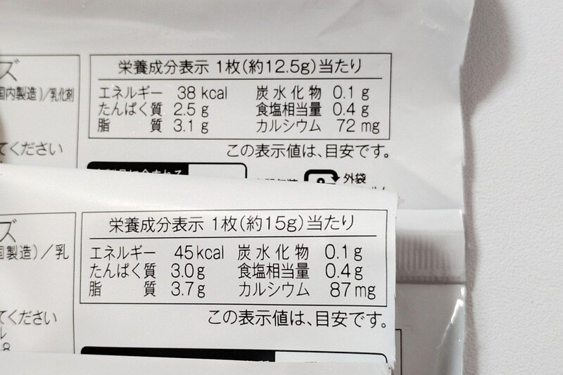 そもそものグラム数が異なっていた