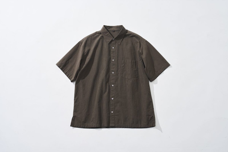 紳士　涼感半袖布帛シャツ ブラウンチェック ￥3,990