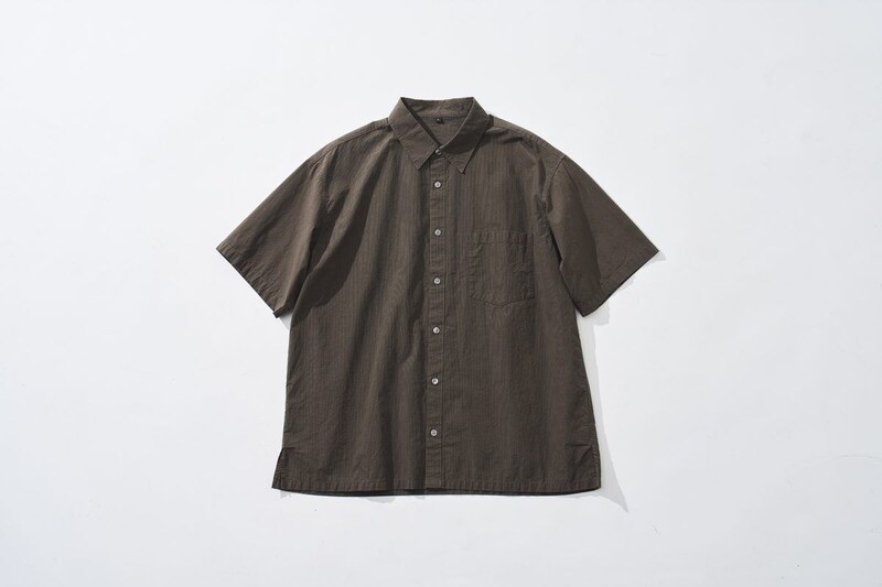 紳士 涼感半袖布帛シャツ ブラウンチェック ¥3,990