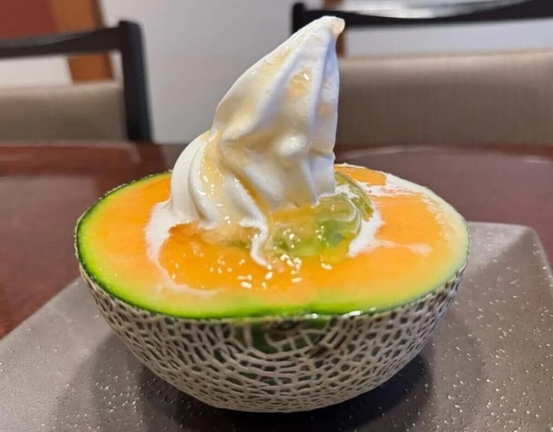 第1位　【メロン半玉の暴力】夢庵で昨年20万食超えの大ヒット！贅沢過ぎるサンデー＆はみ出す大福…「至福のメロンスイーツ」を実食レビュー