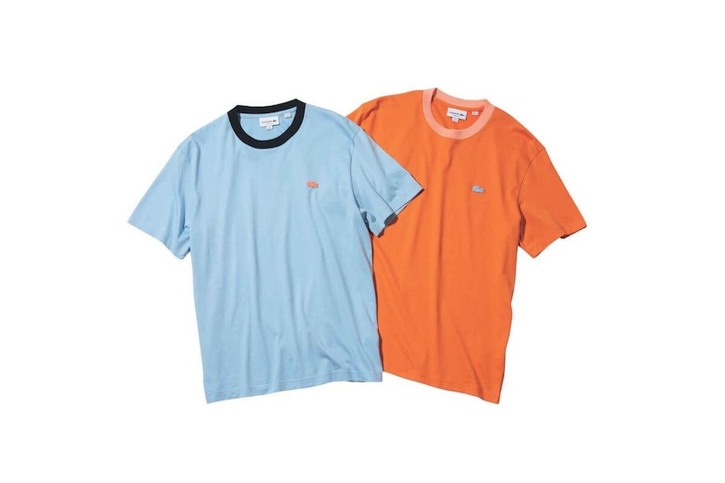 ラコステ　配色ネックリブTシャツ