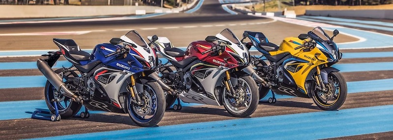 歴代のGSX-Rレースマシンに採用されたデザインをモチーフとしたカラーリング