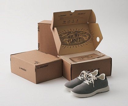 靴を梱包するボックスに使われる資源も最大限に抑制