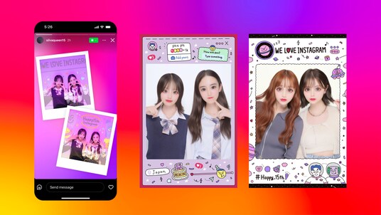 Instagram、15周年を記念しフリューのプリントシール機と初コラボ、期間限定デザインを展開