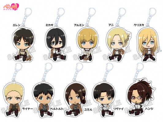 「TVアニメ『進撃の巨人』 ぺたん娘アクリルキーホルダー vol.2」予約受付中！