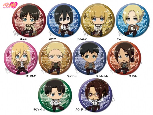 「TVアニメ『進撃の巨人』 ぺたん娘缶バッジ vol.2」予約受付中！