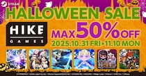 最大50%オフとなるHIKE GAMESハロウィンセール開催中！2Dアクション“デート”、“時間逆行”ラン＆ガンアクションシューティング、ターン制バトルRPGなど6タイトルをラインナップ