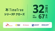 株式会社TimeTree、総額約32億円でシリーズFラウンドをクローズ。累計調達額は67億円に到達