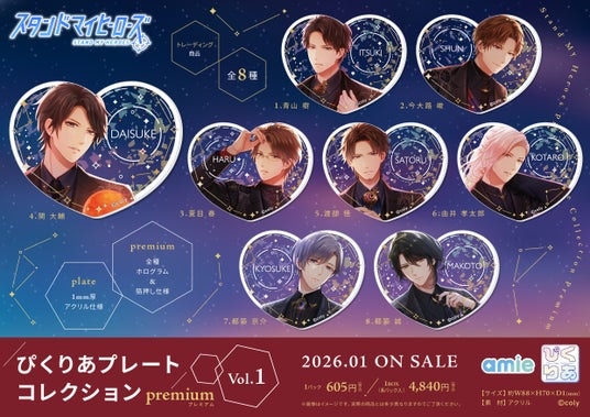 『スタンドマイヒーローズ』より、全種箔押し&ホログラムの豪華仕様の「ぴくりあプレートコレクション premium」がamieから登場。