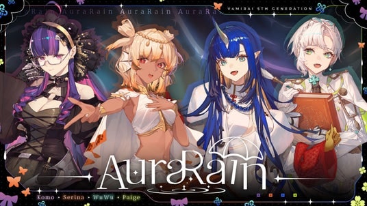英語圏VTuberプロジェクト「V4Mirai」から、第5期生が4人組ユニット『AuraRain』としてデビュー！