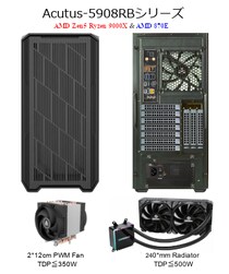 新製品 Zen5 Ryzen 9000X＆X870E 搭載、G5 PCIeバス, USB4C-DP Altモード装備、CPU・メモリー OC対応 WS「Acutus-5908RB」シリーズのご紹介