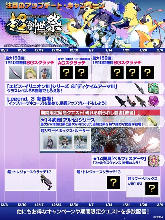 『PSO2 ニュージェネシス ver.2』期間限定イベント「超・創世祭’25」開催！『ファンタシースターオンライン2 es』とのコラボスクラッチも！