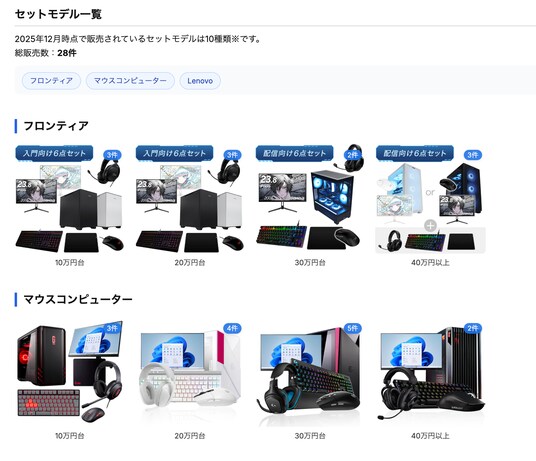 【初心者も安心!】ゲーミングPCのセットモデルに特化した検索ページを公開|国内最大級のゲーミングPC検索サイトgg