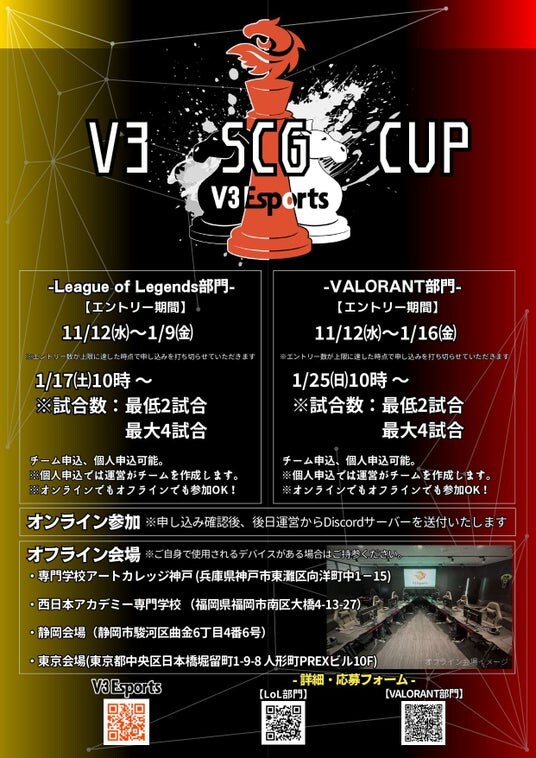 将来のプロ選手発掘を目的とした『V3 SCG CUP』の開催、および参加募集【2026年1月17日(土) ／1月25日(日)】