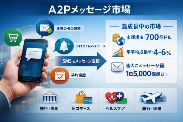 世界のA2Pメッセージング市場は、デジタル化の進展により2032年までに1,061.2億米ドルに達する見込み