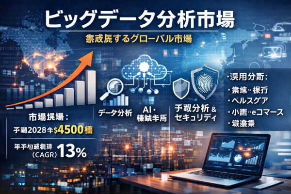 ビッグデータ分析市場は2033年までに12.9%のCAGRで8,426億米ドルに達する見込み