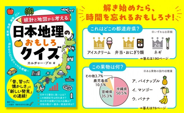 知識と思考力を総動員して解く地理クイズ『日本地理のおもしろクイズーー地図や統計から出題』著者カルチャー・プロが電子書籍で配信開始